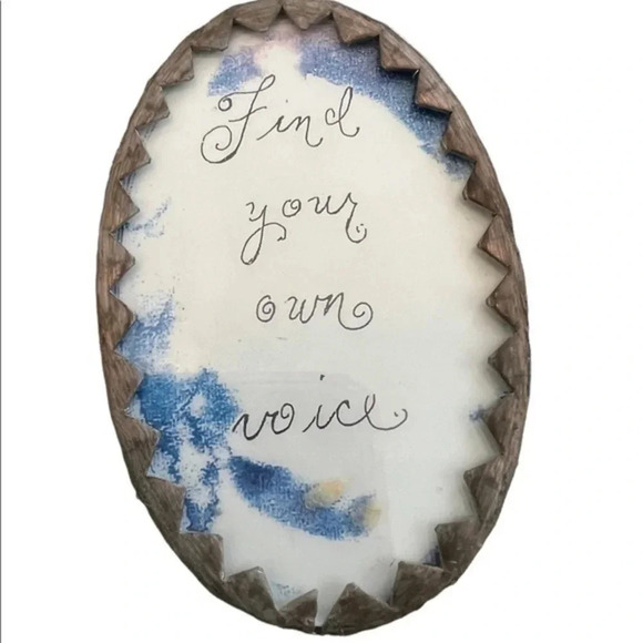 Find Your Own Voice Shabby Chic Glass Wall Hanging - Picture 2 of 3